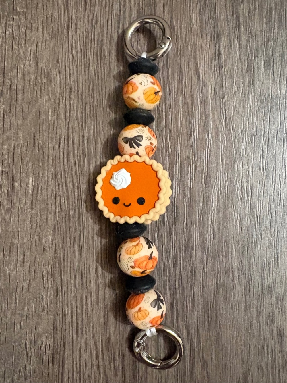 cute handmade pumpkin pie phone grip